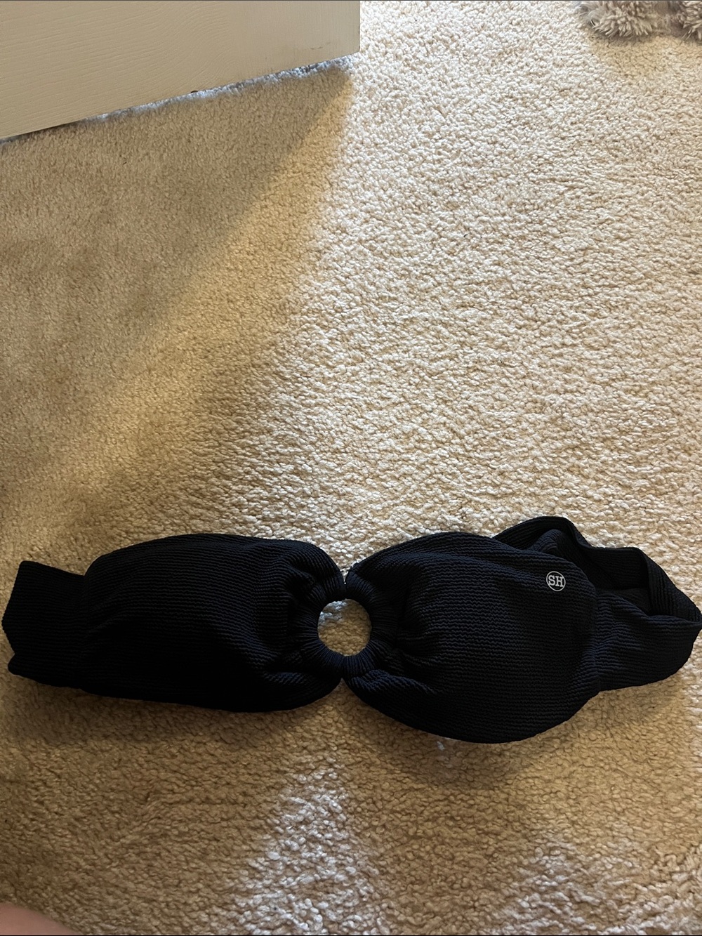 Black Ring-Front Bandeau Bikini Top - Picture 1 of 1